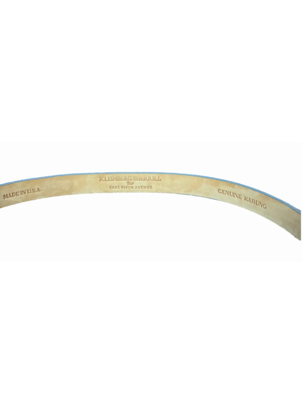 Kleinberg Sherrill for Saks 5th Ave Genuine Karung Skinny Belt Silver & Gold-S